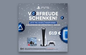 "Vorfreude schenken": Mit diesem Slogan wirbt Sony Interactive für die PS5-Vorbestellaktion zu Weihnachten 2022 (Abbildung: SIE)