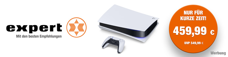 PS5 für 459,99 € inklusive Versand bei expert: Jetzt PlayStation 5 zum Top-Preis sichern (gültig bis 7.8.23 und nur solange Vorrat reicht)