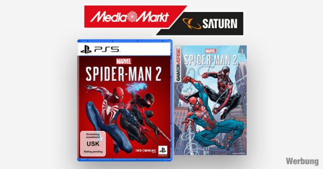 Marvel's Spider-Man 2 für PlayStation 5 - jetzt bei MediaMarkt vorbestellen und exklusives Comic-Heft sichern! (Abbildung: MediaMarkt)