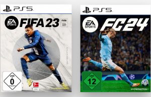 EA Sports FC 24 ist mit dem grünen USK-12-Siegel ausgestattet - während die FIFA-Vorgänger ohne Einschränkungen freigegeben sind (Abbildungen: EA)