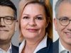 Wollen bei der Landtagswahl in Hessen am 8. Oktober 2023 Ministerpräsident/in werden: Boris Rhein (CDU), Nancy Faeser (SPD) und Tarek Al-Wazir (Grüne) - Fotos: Tobias Koch, Peter Jülich, Grüne Fraktion Hessen)