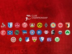 Der SC Freiburg, Borussia Dortmund und der FC Bayern München treten in der Virtual Bundesliga 2023/24 an (Abbildung: DFL)