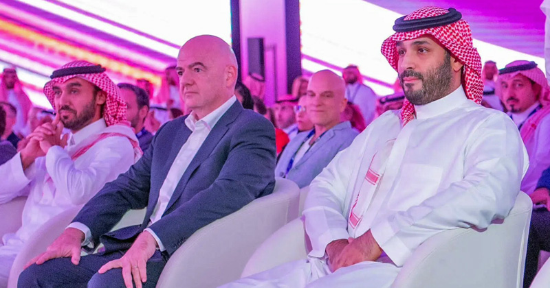 FIFA boss Gianni Infantino and Saudi Arabia's Crown Prince Mohammed bin Salman at the announcement of the Esports World Cup 2024 (Photo: Saudi Press Agency)