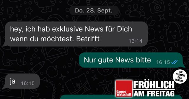 Derzeit mit Seltenheitswert in der Games-Industrie: gute News (Abbildung: privat)