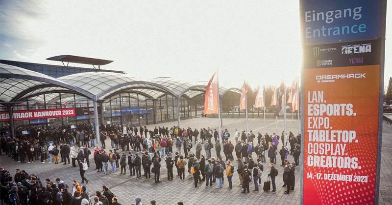 DreamHack Hannover 2023: Vor den Toren der Messehalle 13 bildeten sich lange Schlangen (Foto: Freaks 4U Gaming)