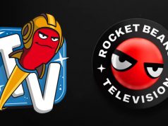 Rocket Beans TV: Neues Design zum Jubiläum Links: as Rocket Beans TV Sender-Logo seit 2015 - rechts: das neue Logo ab 2024 (Abbildungen: Rocket Beans Entertainment)