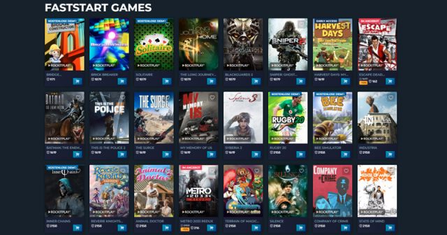 Zunächst 50 Spiele auf der Download-Plattform Robot Cache profitieren von der Rockitplay Faststart-Technologie (Screenshot)