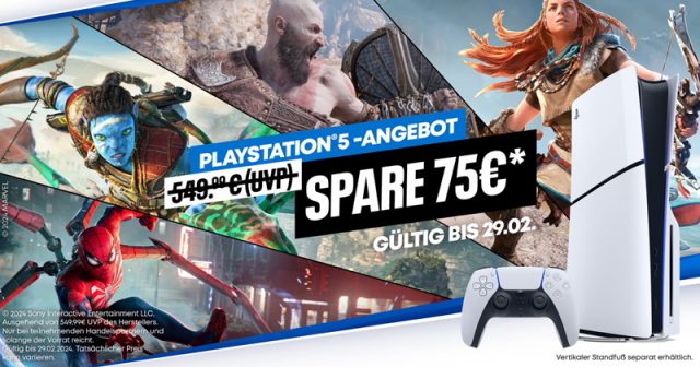 Der PS5-Sonderpreis von 474,99 € gilt bis 29. Februar 2024 (Abbildung: Sony Interactive)