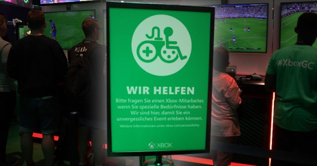 Barrierefreiheit auf der Gamescom: Aussteller wie Microsoft Xbox mühen sich traditionell, den Messe-Auftritt Rollstuhl-gerecht zu gestalten (Fotos: GamesWirtschaft)