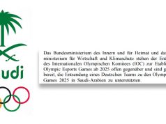 Olympic Esports Games 2025: Bundesregierung will deutsches Team unterstützen Innen- und Wirtschaftsministerium wollen die Entsendung eines deutschen Teams zu den Olympic Esports Games in Saudi-Arabien unterstützen (Abbildung: IOC / Deutscher Bundestag)