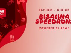 Bisalina Speedruns: Spenden-Event erspielt fast 12.000 € (Update) Das Spenden-Event Bisalina Speedruns am 30.11. wird von SK Gaming und Rewe unterstützt (Abbildung: Bisalina Speedruns)