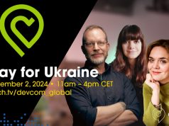 Play For Ukraine: Spenden-Stream jetzt auf Twitch (Update) Die Gastgeber des Play for Ukraine-Streams: Stephan Reichart, Dana Alex und Irina Ivanova (Abbildung: Game Events GmbH)