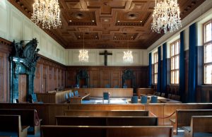 Tribunal 45: Mobilegame verarbeitet Nürnberger Prozesse (Update) Der historische Saal 600 ist Teil der Dauerausstellung im Memorium Nürnberger Prozesse (Foto: Museen der Stadt Nürnberg / Christine Dierenbach)