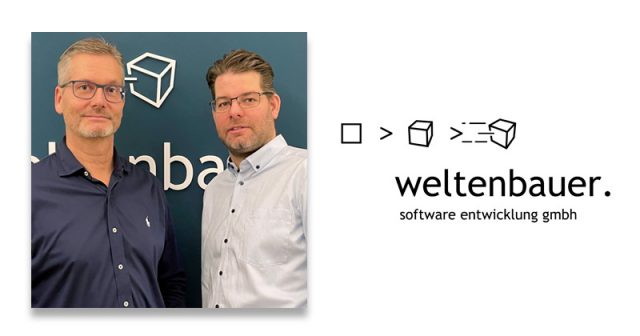 Martin Schneider (Head of Business Development) mit Weltenbauer-Geschäftsführer Christian Rathemacher (Foto: Weltenbauer Software GmbH)