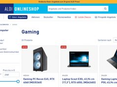 Aldi schließt Online-Shop – und baut 80 Stellen ab (Update) Im Online-Shop bietet Aldi nur noch ein kleines Sortiment an Gaming-PCs an (Screenshot)