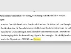 Ministerium für Forschung, Technologie und Raumfahrt übernimmt Games Der 'Organisationserlass' regelt die Übernahme der Games-Politik durch das Ministerium für Forschung, Technologie und Raumfahrt.