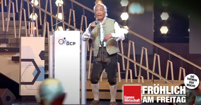 Takeo Ischi beim Deutschen Computerspielpreis 2025 am 14. Mai in Berlin