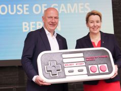 House of Games Berlin bezieht Gewerbe-Immobilie LUX Berlins Regierender Bürgermeister Kai Wegner (CDU) und Wirtschafts-Senatorin Franziska Giffey (SPD) geben den Startschuss für das House of Games (Foto: MediaNet Berlin-Brandenburg / Daniel Hinz)