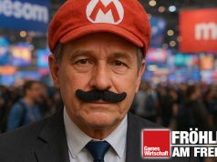 Gamescom 2025: Die kulturelle Aneignung (Fröhlich am Freitag) Da simma dabei: Auf der Gamescom lässt sich in Echtzeit besichtigen, wie sich Wirtschaft und Politik das Thema Games kulturell aneignen (Abbildung KI-generiert)