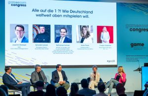Gamescom Congress 2026 debattiert über „Spielfeld Demokratie“ Politiker aus Bund und Ländern diskutierten, wie Deutschlands Games-Branche den Anschluss an die Weltspitze findet (Foto: Koelnmesse / Zweilux)