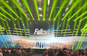 Gamescom: Opening Night Live am 25. August 2026 Das Ensemble der Prime-Video-Erfolgs-Serie Fallout wirbt auf der Gamescom ONL 2025 für Staffel 2 (Foto: GamesWirtschaft)