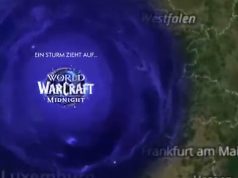 World of WarCraft Midnight: Blizzard kooperiert mit Wetter.com Ausgehend vom Gamescom-Standort Köln tobt der WoW-'Leerensturm' über die Wetterkarte (Abbildung: Blizzard Entertainment / wetter.com)