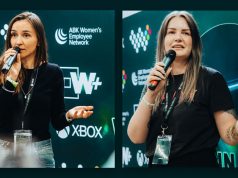 Women in Gaming Meetup: Microsoft Xbox begrüßt 100 Teilnehmerinnen Die Organisatorinnen Funda Yakin und Maxi Gräff begrüßen die Teilnehmerinnen des Women in Gaming Meetup im Rahmen der Gamescom 2025 (Fotos: Gadplan / Microsoft Xbox)