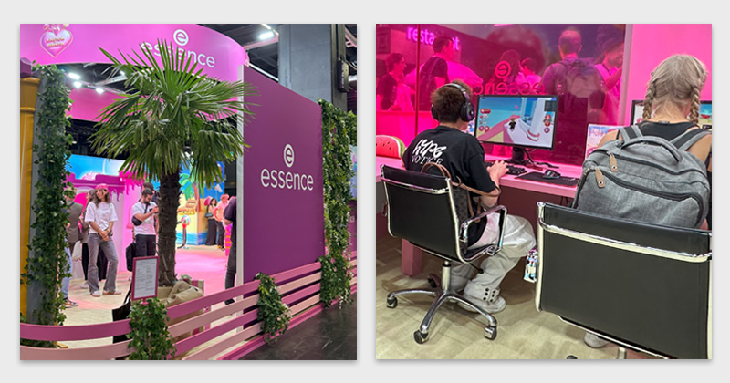 Der Cosnova-Stand in Halle 10.1 der Gamescom 2025 ist der tropischen Spielwelt nachempfunden und wurde von Freaks 4U Gaming gebaut (Fotos: GamesWirtschaft)