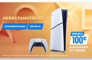 Herbstangebote: Sony senkt Preise für PS5-Konsolen Während der 'Herbstangebote' vom 18.9. bis 1.10.2025 gibt es die PlayStation 5-Konsolen besonders günstig (Abbildung: Sony Interactive)