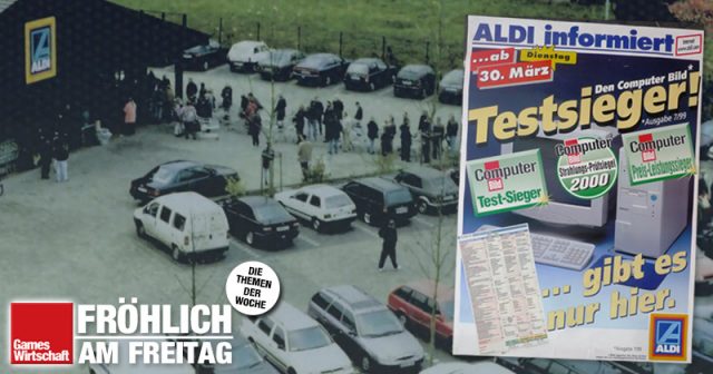 Run auf den Aldi-PC: Ende der 90er bildeten sich lange Schlangen vor den Filialen (Fotos: Aldi Süd)