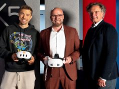 Virtuelle Wiesn: Mehring besucht Entwickler des Oktoberfest-Spiels Bayerns Digitalminister Fabian Mehring (Mitte) mit den K5 Factory-Geschäftsführern Thomas Wagner und Oliver Simon - Foto: Bayerisches Staatsministerium für Digitales