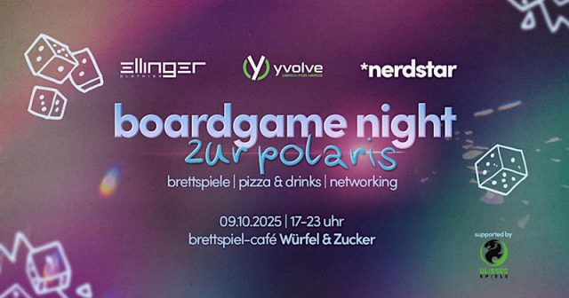 Die B2B Boardgame Night findet am Vorabend der Polaris 2025 statt (Abbildung: Yvolve)