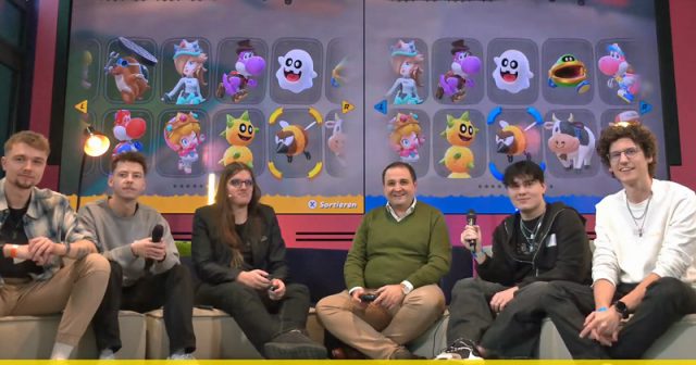 Organisatorin Lucina Hum (3. v. l.) und NRW-Staatskanzlei-Chef Nathanael Liminski bei den Bisalina Speedruns am 22. November 2025 in Köln (Abbildung: Bisalina Speedruns)