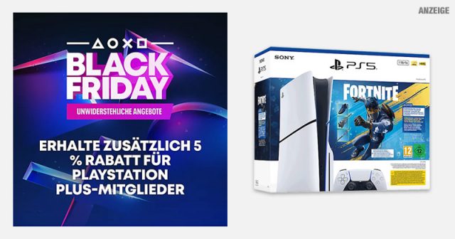 Auch das brandneue PS5-Fortnite-Bundle gibt es während der Black Friday-Wochen auf PlayStation Direct zum Sonderpreis.