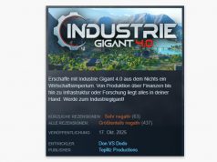 Industrie Gigant 4-Ärger: „Zusatzinvestitionen wirtschaftlich nicht vertretbar“ "Sehr negativ" fallen die jüngsten Steam-Rezensionen zum Industriegigant 4 aus (Screenshot)