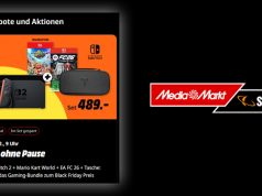 Nintendo Switch 2 Komplettpaket mit EA Sports FC 26 bei MediaMarkt Zum Black Friday 2025 gibt es die Nintendo Switch 2 im Bundle mit EA Sports FC 26 und Tragetasche zum Sonderpreis bei MediaMarkt und Saturn (Abbildung: MediaMarkt-Saturn)