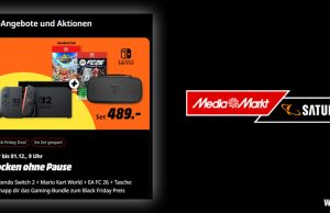 Nintendo Switch 2 Komplettpaket mit EA Sports FC 26 bei MediaMarkt Zum Black Friday 2025 gibt es die Nintendo Switch 2 im Bundle mit EA Sports FC 26 und Tragetasche zum Sonderpreis bei MediaMarkt und Saturn (Abbildung: MediaMarkt-Saturn)