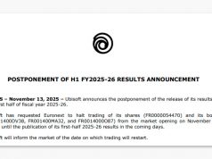 Ubisoft verschiebt Geschäftszahlen und setzt Aktienhandel aus (Update) In buchstäblich letzter Minute verschiebt Ubisoft die Bekanntgabe der Halbjahreszahlen für den Zeitraum April bis September 2025.