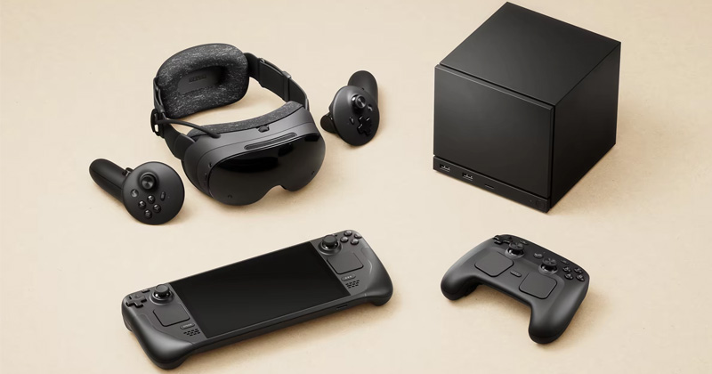 Das neue Hardware-Sortiment von Valve: Steam Frame, Steam Machine, Steam Deck und Steam Controller (Abbildung: Valve)