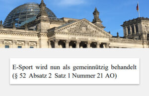 Steueränderungsgesetz: Bundestag stimmt für Gemeinnützigkeit von E-Sport Die Gemeinnützigkeit für den E-Sport nimmt die nächste Hürde: Der Deutsche Bundestag genehmigt das Steueränderungsgesetz (Foto: GamesWirtschaft)