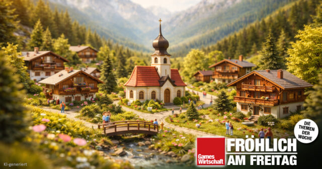 Froehlich-am-Freitag-2026-02-Google-Project-Genie-060226 Eine Kirche im Dorf (Abbildung ähnlich)