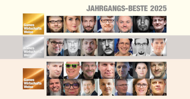 So sehen Sieger aus: Diese 28 Expertinnen und Experten sind die Jahrgangsbesten der GamesWirtschaftsWeisen 2025.