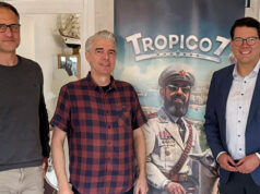 CDU-Games-Sprecher Ebmeyer besucht Gaming Minds Die Gaming Minds-Chefs Kay Struve und Daniel Dumont gaben Joachim Ebmeyer (CDU) einen Einblick in die Entwicklung von Tropico 7.