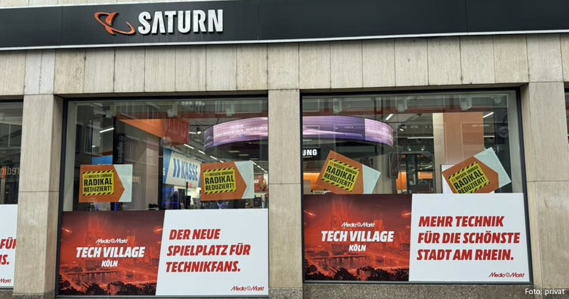 "Der neue Spielplatz für Technik-Fans": Das MediaMarkt Tech Village ersetzt den Saturn Hohe Straße in Köln.