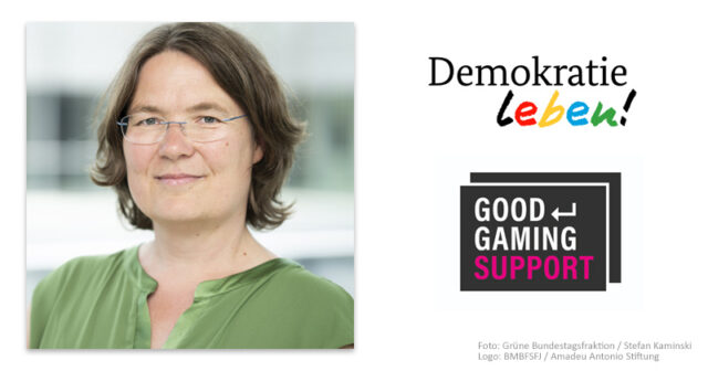 Die Grünen-Abgeordnete Andrea Lübcke warnt vor einer Kürzung von 'Demokratie leben'-Fördermitteln für das Projekt Good Gaming Support.