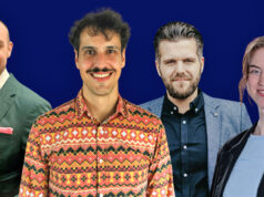 E-Sport-Bund ESBD stellt politische Kommunikation neu auf Maurice Lange (links) und Johanna Schmid (rechts) unterstützen Public-Affairs-Leiter Aleksandar Kovacevic (2. v. l.). Matthias Konen (2. v. r.) gibt seine Aufgaben ab.