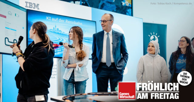 Auftakt des Girls' Day 2026 bei Bundeskanzler Friedrich Merz (CDU): Schülerinnen präsentieren ein KI-Projekt.