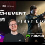 Peter und Chris von PietSmiet begrüßen die Gäste beim 007 First Light-Launch-Event am 26. Mai in Hamburg.