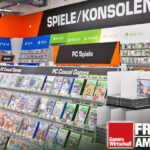 Ein Bild aus der Datenträger-Blütezeit: Regalmeterweise reihten sich PC- und Konsolen-Spiele auf Disc aneinander.