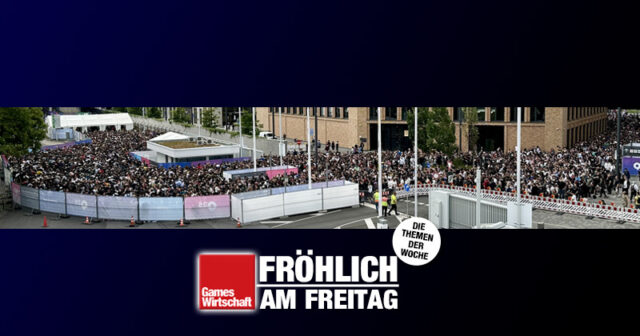 Froehlich-am-Freitag-2026-30-Gamescom-2027-240726 Die Gamescom - hier Szenen vom Einlass im vergangenen Jahr - stößt erkennbar an ihre Grenzen.